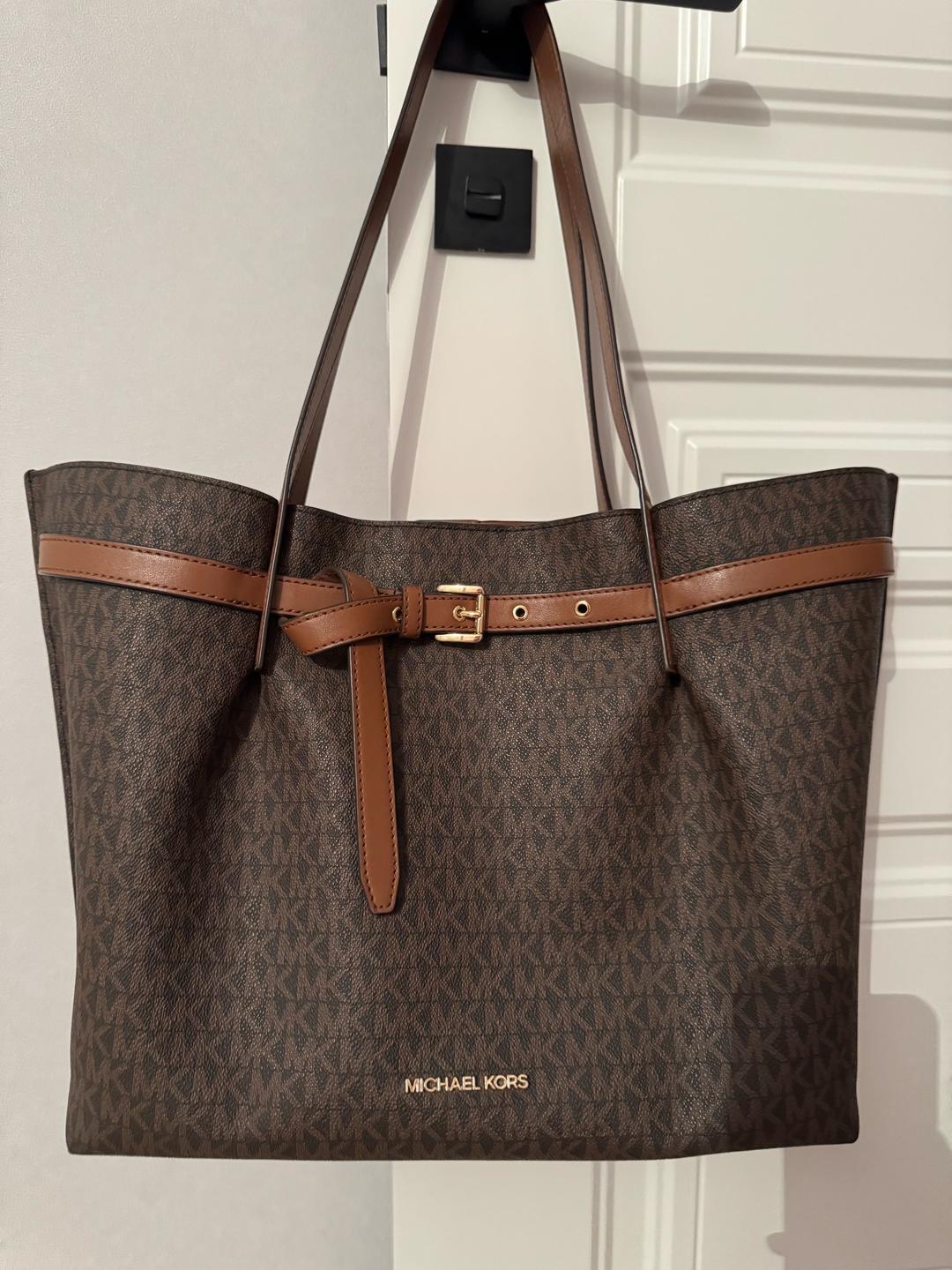 Michael Kors Сумка шоппер Michael Kors натуральная кожа, канвас коричневый — фото 2