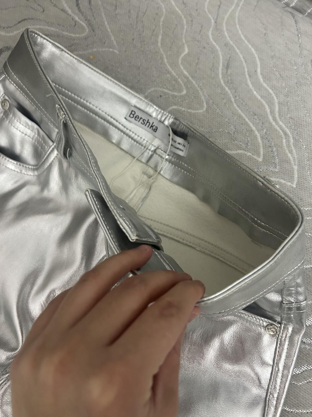 Bershka серебристые штаны BERSHKA — фото 2