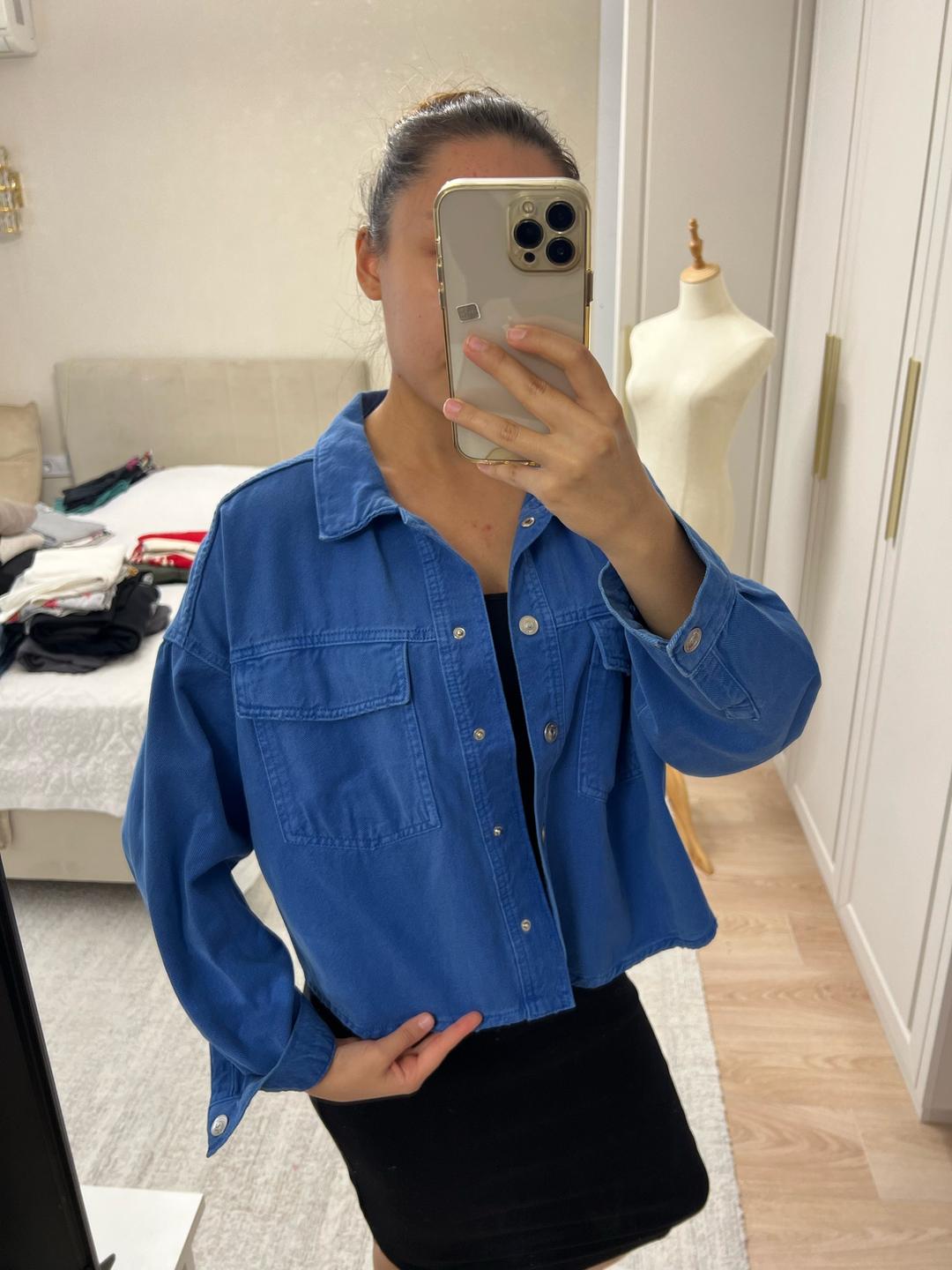 Zara Укороченная джинсовая куртка — фото 2