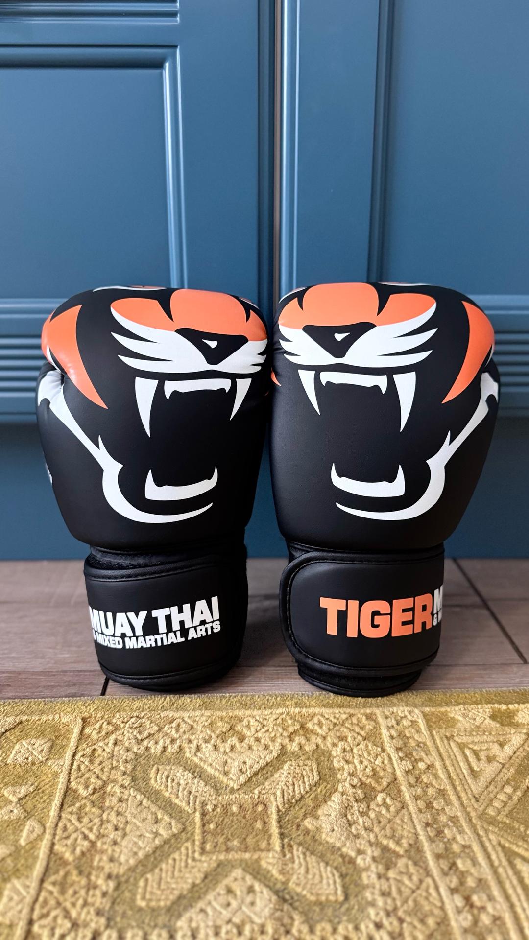 tiger muay thai Боксерские перчатки с принтом тигра — фото 2