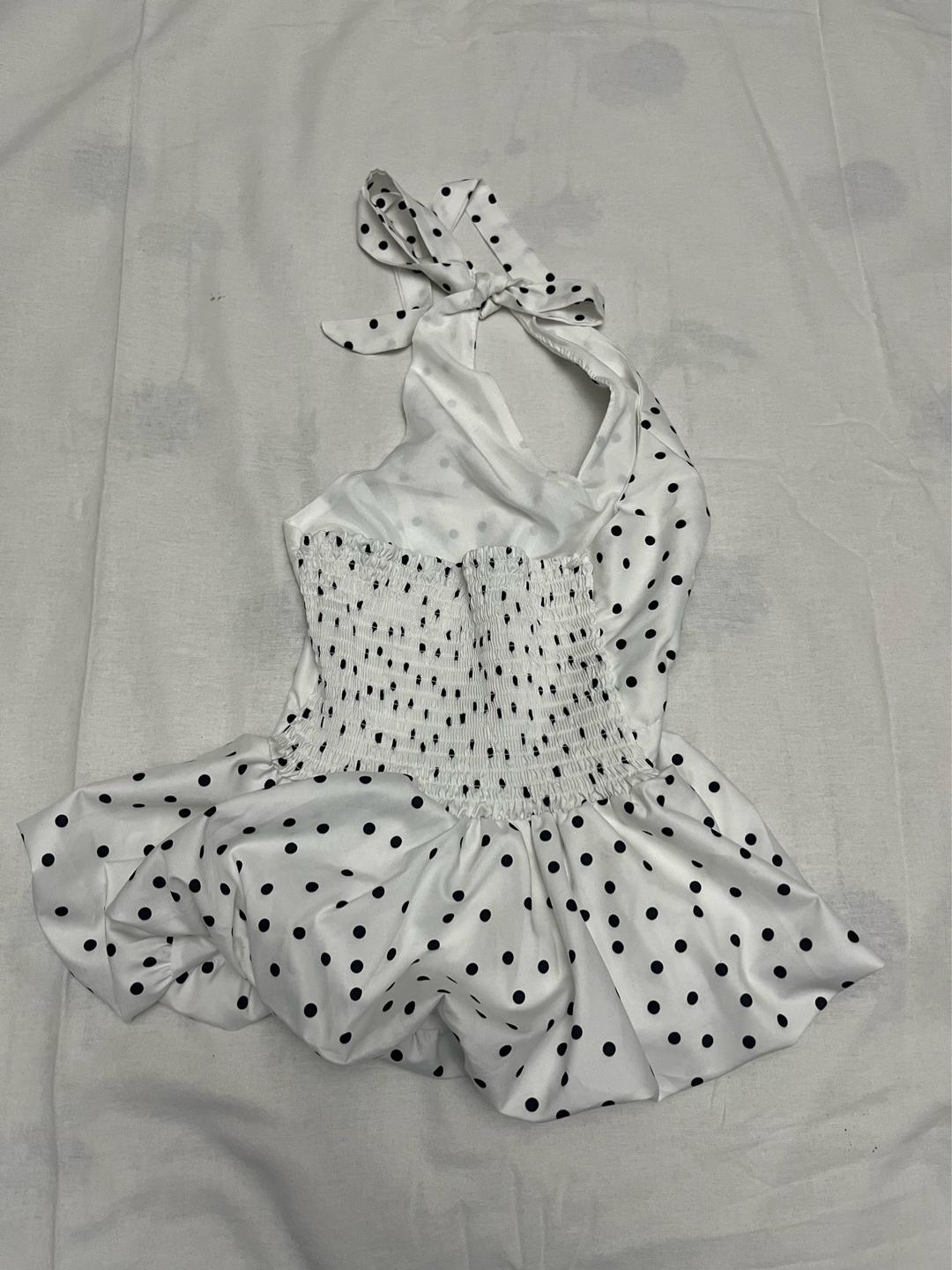 Zara Топ с баской в горошек — фото 2