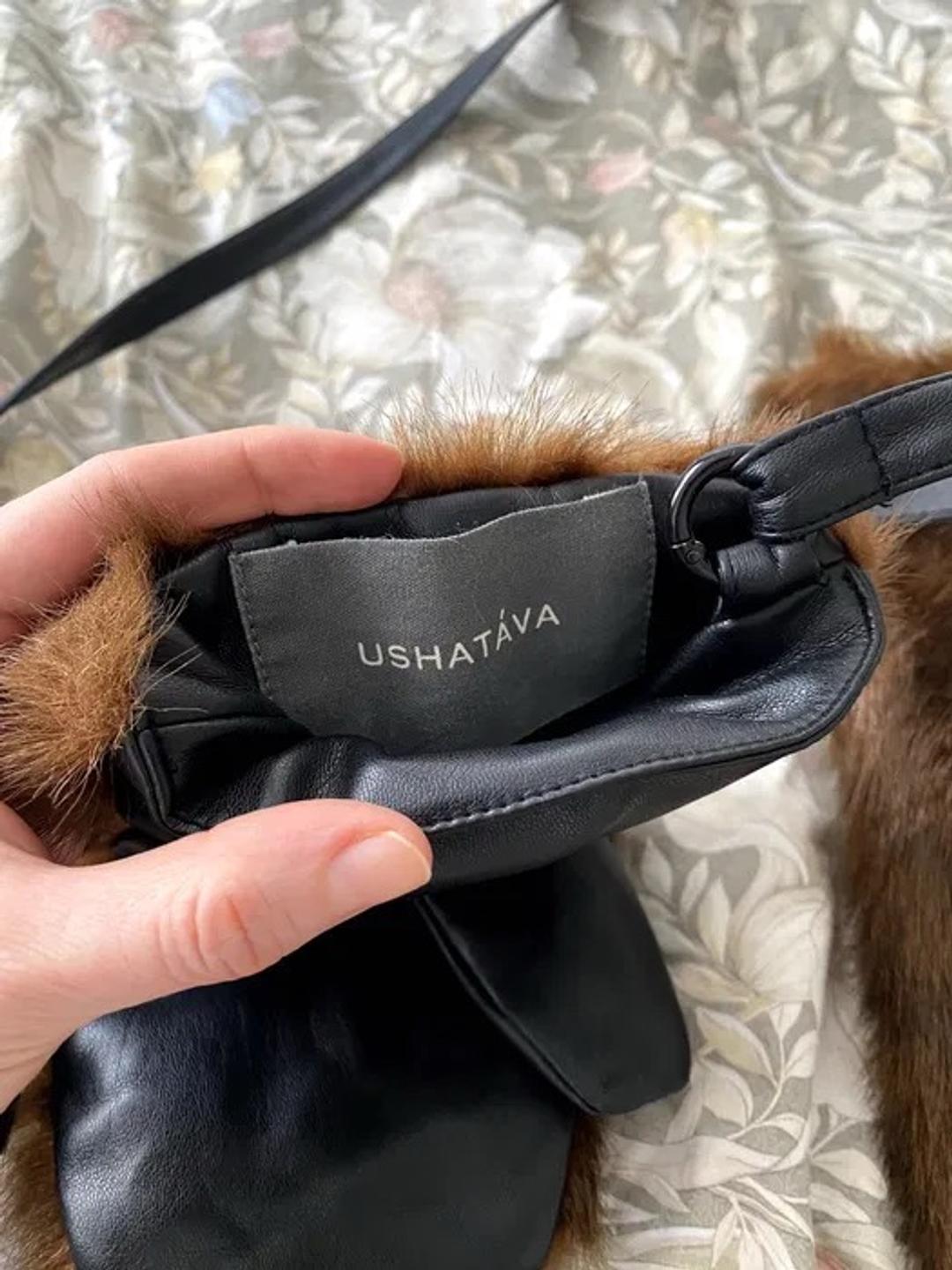 USHATÁVA Варежки-муфта Ushatáva мех + кожа — фото 2