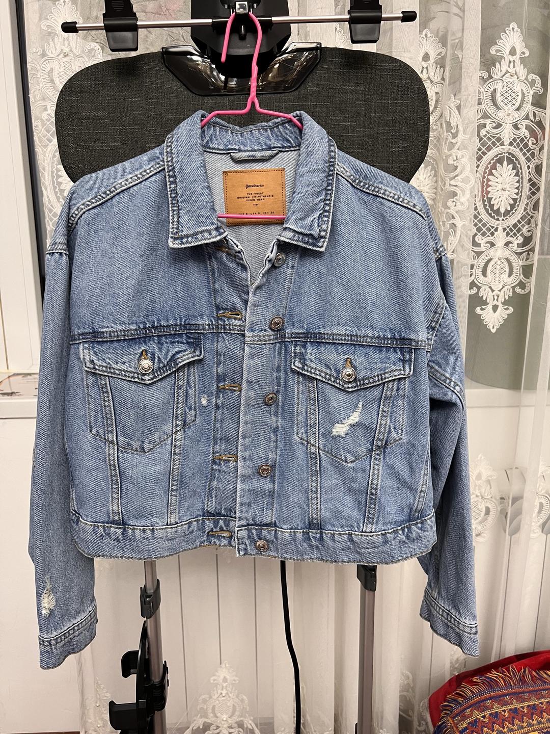 Stradivarius Джинсовая куртка Stradivarius в стиле casual с эффектом потертости, размер S — фото 2