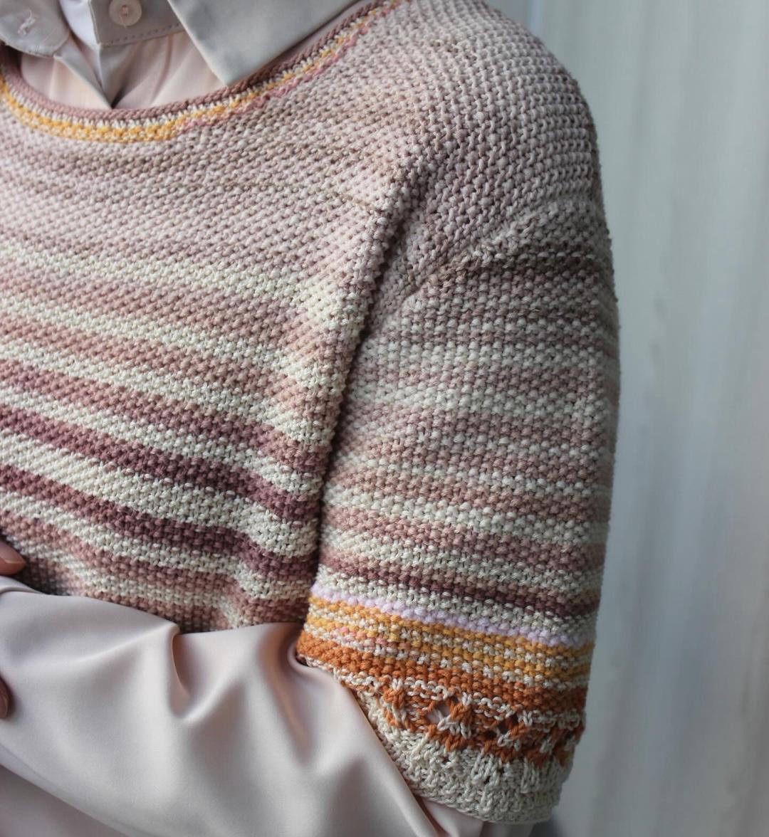Handmade (ручная работа) Джемпер вязаный в полоску — фото 2