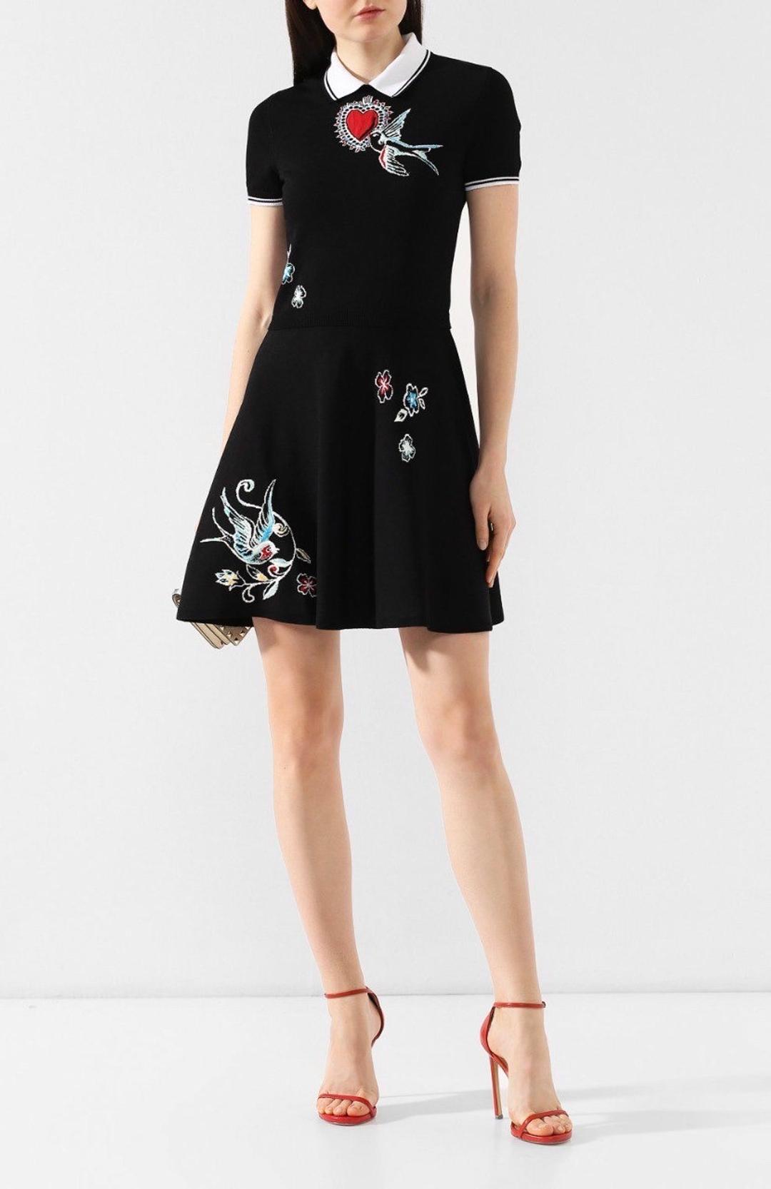 RED Valentino Платье Red Valentino трикотажное S/M 44-46 вязаное расклешенное — фото 2