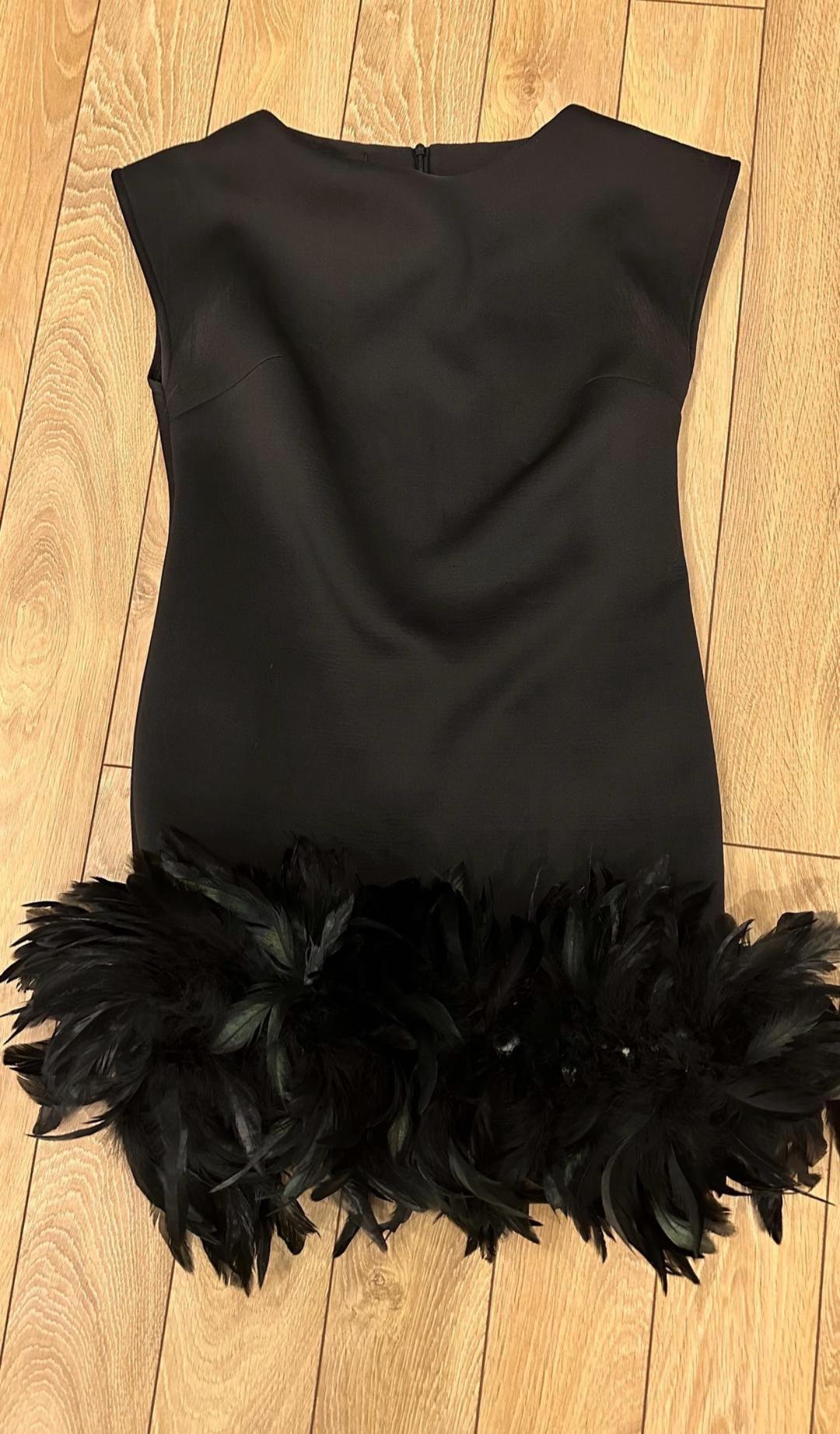 Zara платье с перьями — фото 2