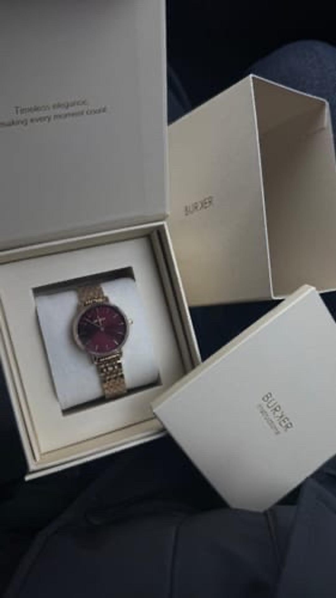 Burker Часы Burker Ruby Petite Gold Burgundy — фото 2