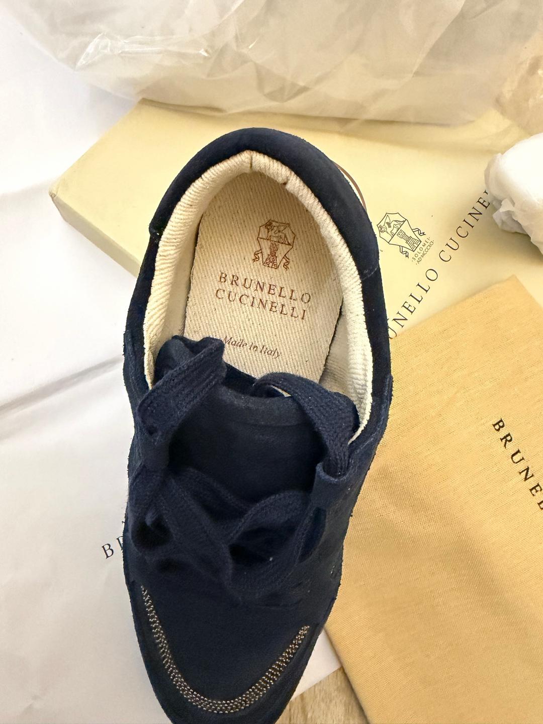Brunello Cucinelli Кроссовки Brunello Cucinelli из замши и трикотажа — фото 2