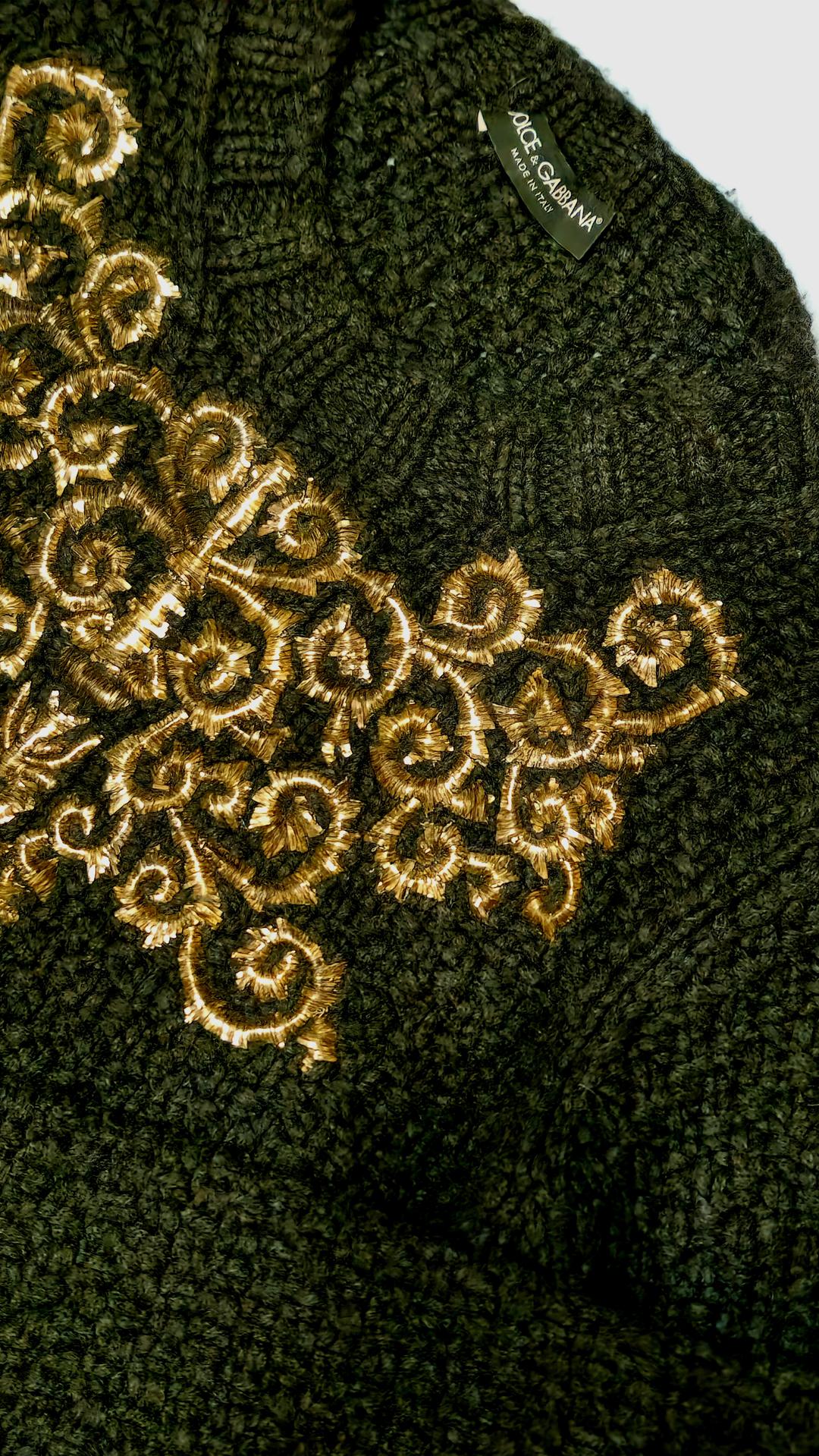 Dolce & Gabbana Кашемировый свитер Dolce&Gabbana с металлической вышивкой (100% Cashmere) — фото 2