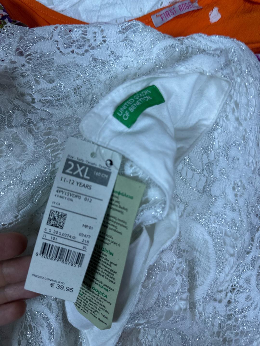United Colors of Benetton Кружевное платье Benetton для девочки — фото 2