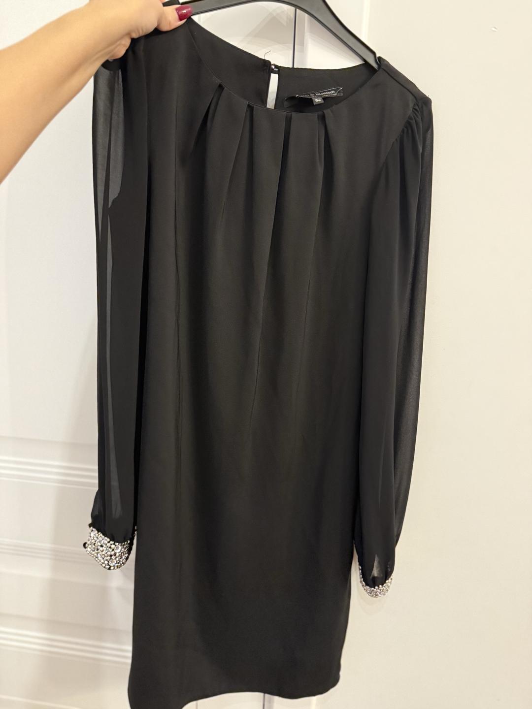 Dorothy Perkins Черное платье с блестками на манжетах — фото 2