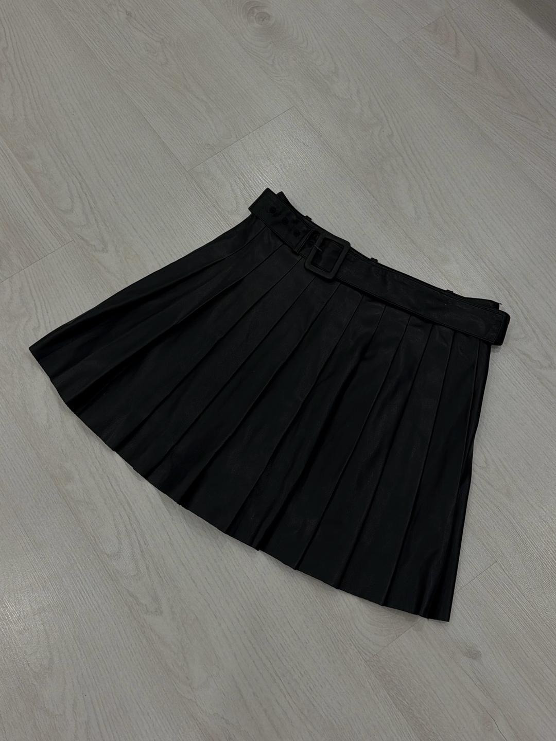 Zara Кожаная юбка ZARA с поясом — фото 2