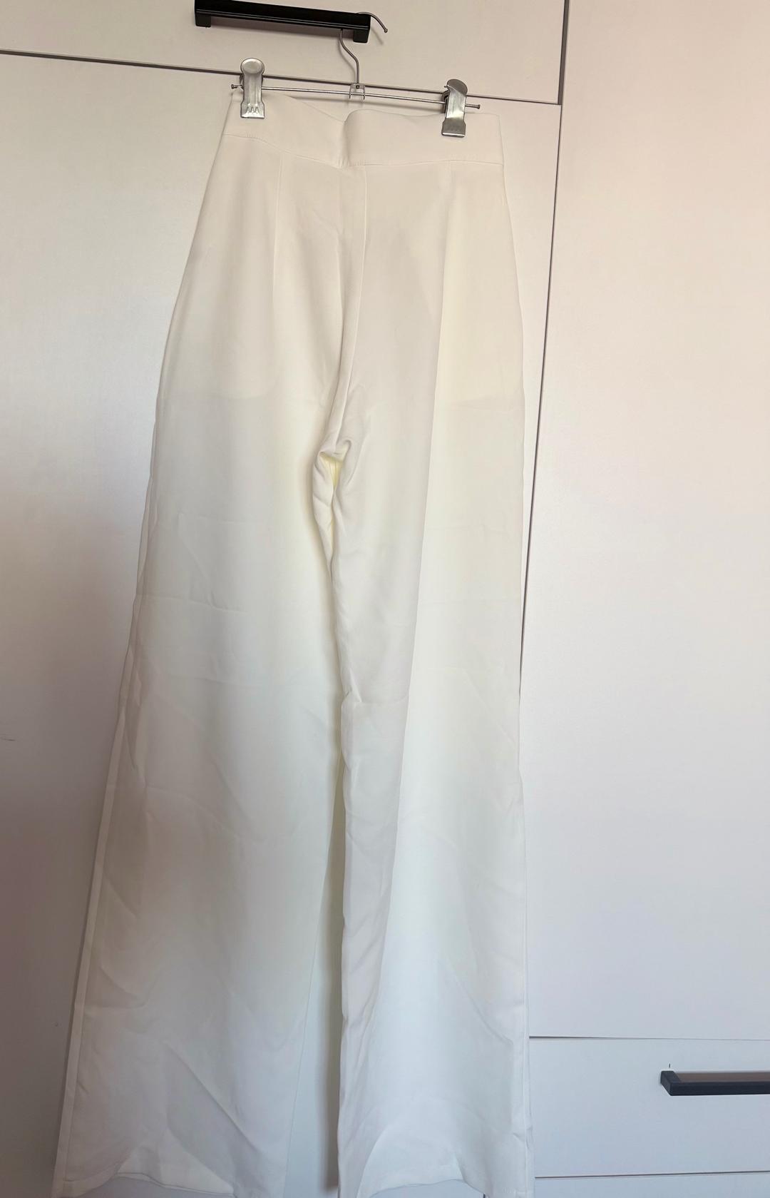 My MODUS FASHION Белые брюки цвет молочный, 60% хлопок, вискоза и эластан. Подчеркивает талию — фото 2