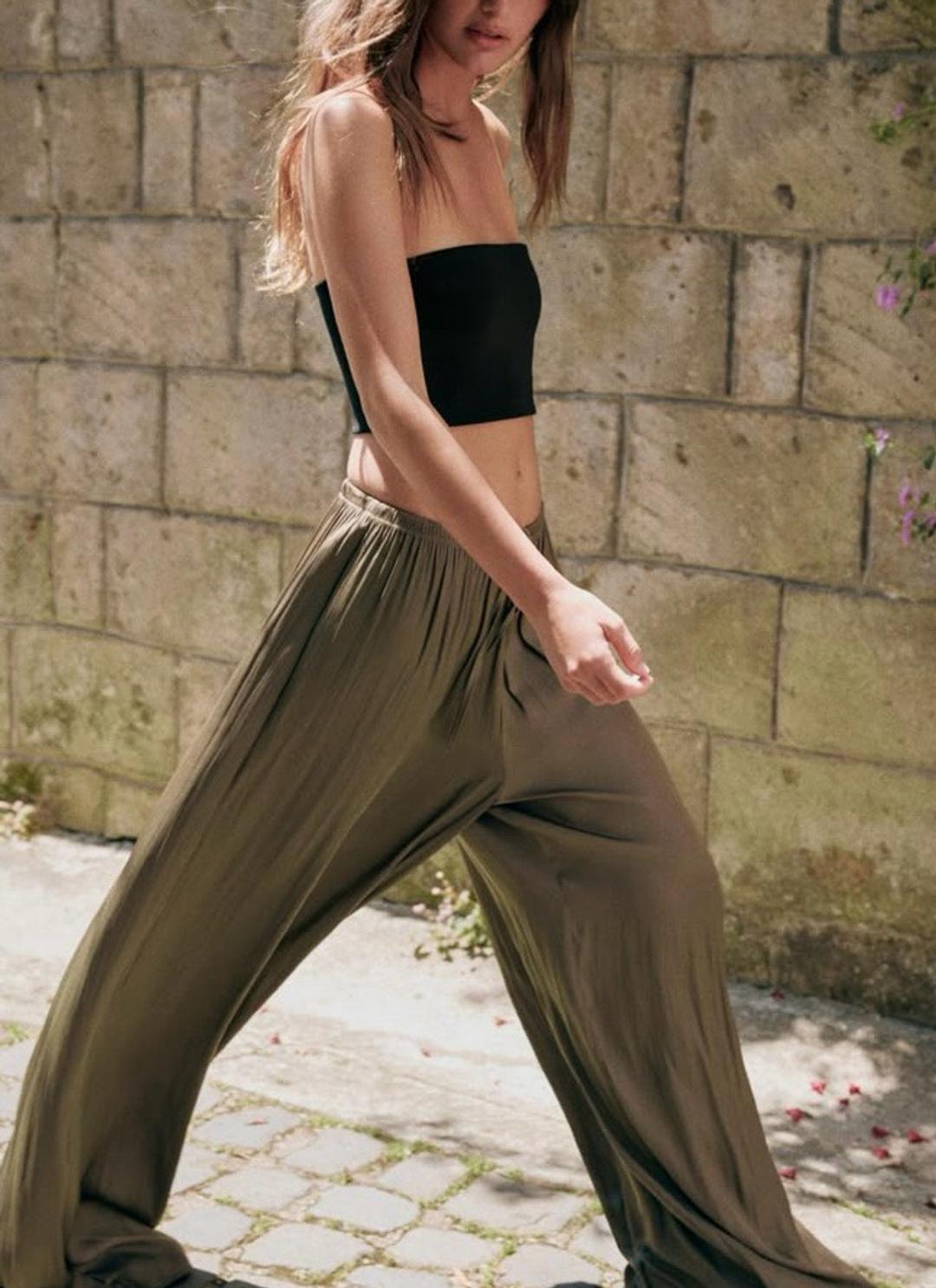 Zara Широкие брюки на кулиске — фото 2
