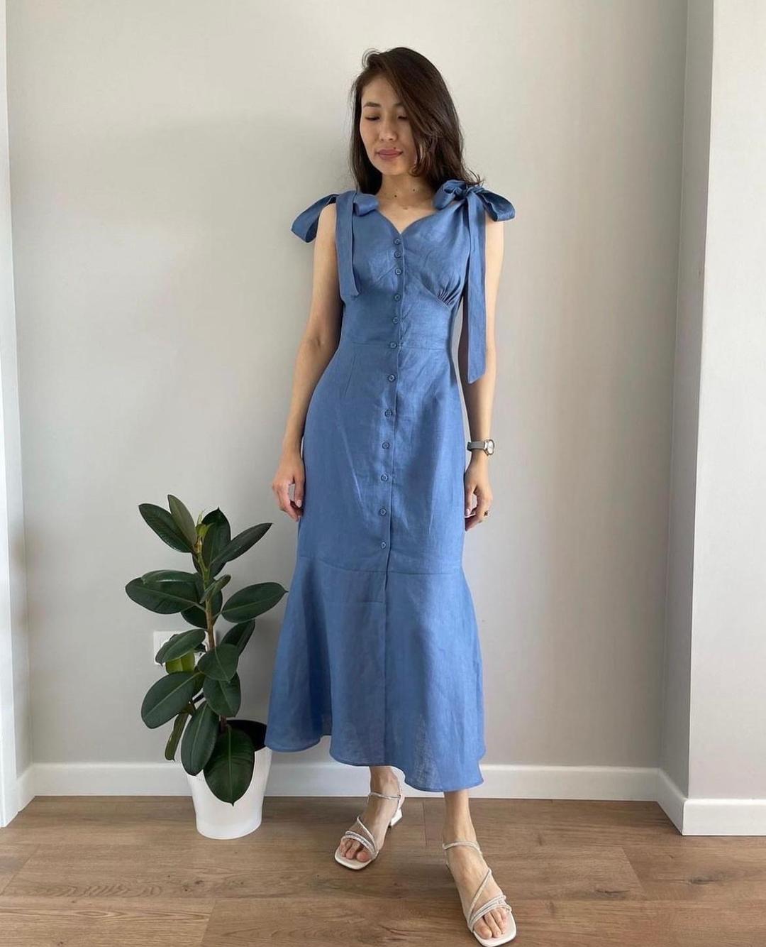 LUISA WANG Платье лен — фото 2