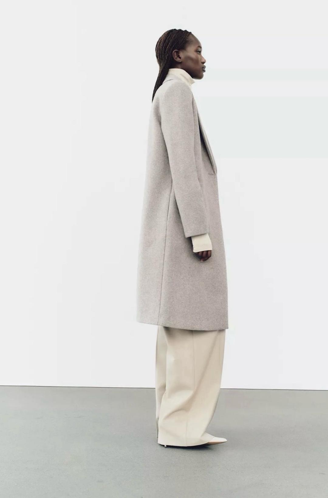 Zara Базовое мягкое пальто Zara (актуальная коллекция) — S / M — фото 2