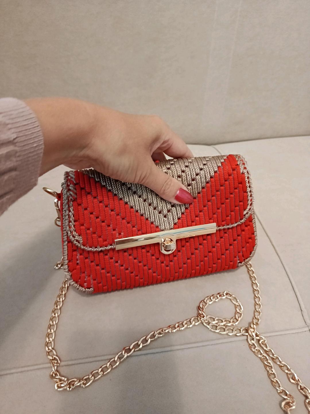 Handmade (ручная работа) Сумочка клатч, красного цвета — фото 2