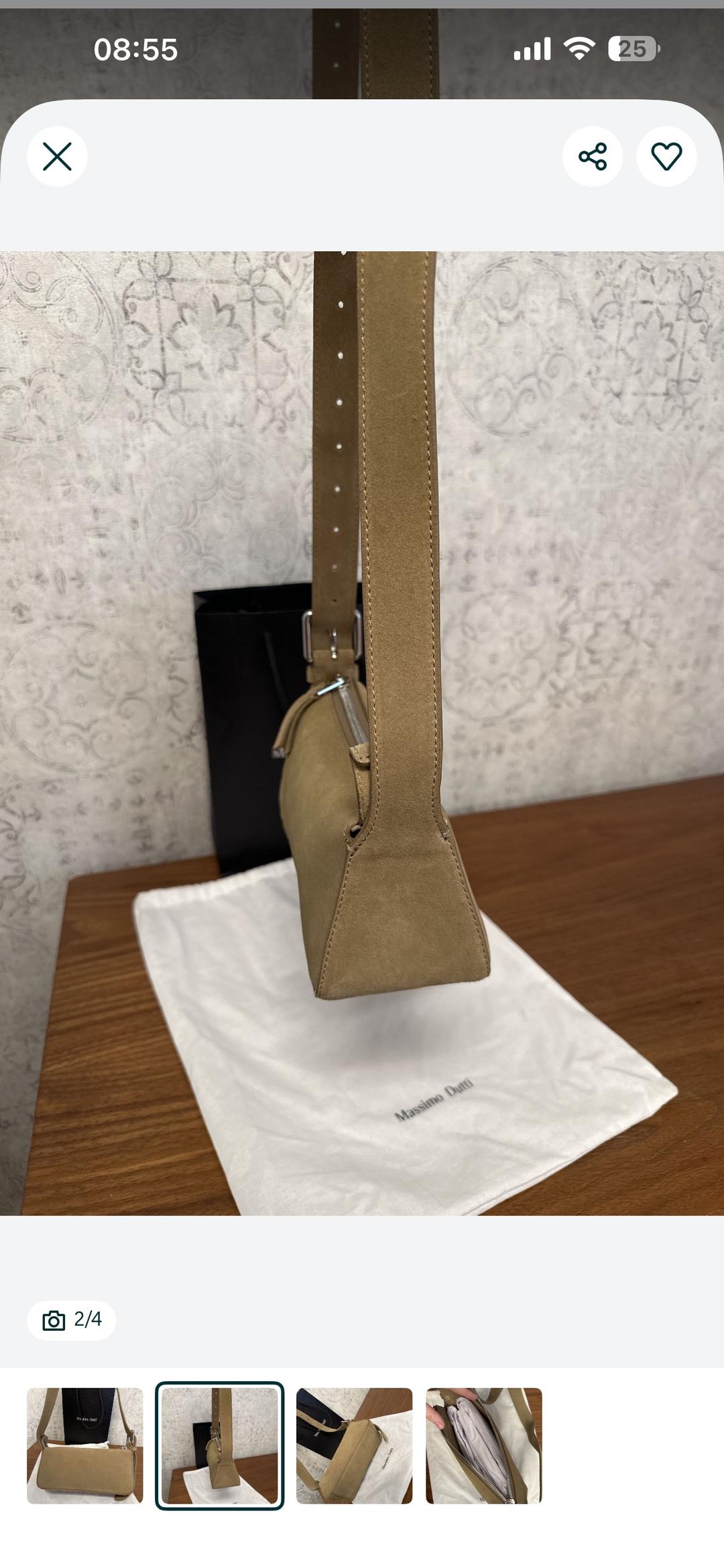 Massimo Dutti Massimo сумка натуральная замша — фото 2