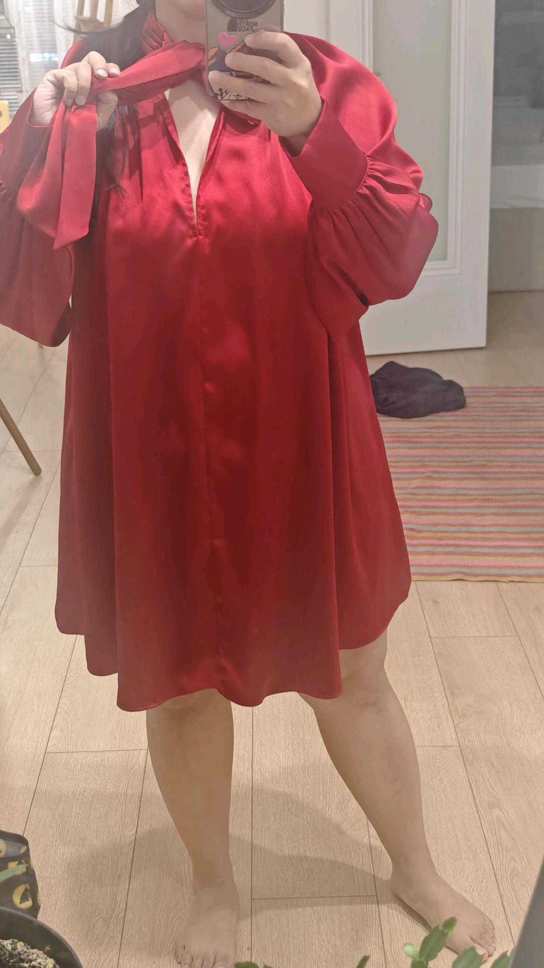 H&M Классное платье красного цвета — фото 2