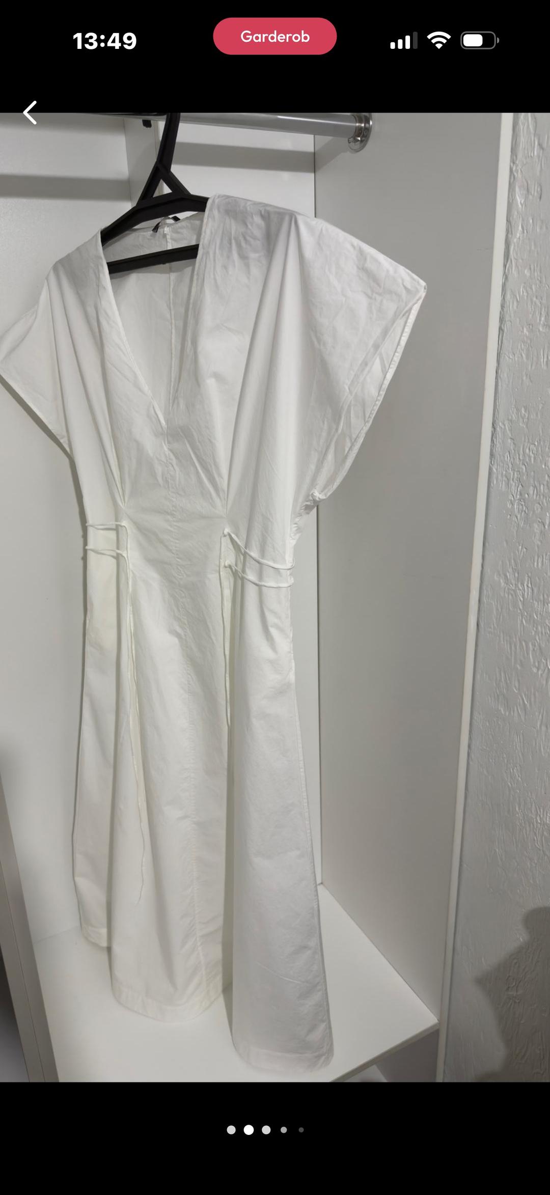 Massimo Dutti Расклешенное платье миди из поплина — фото 2