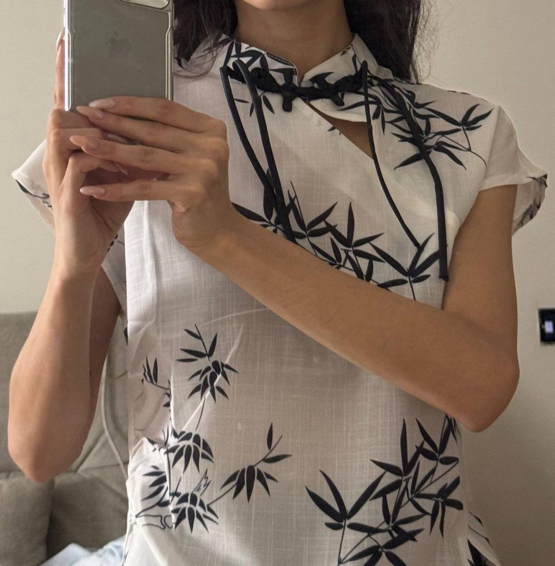 Нет бренда Qipao блузка с принтом — фото 2