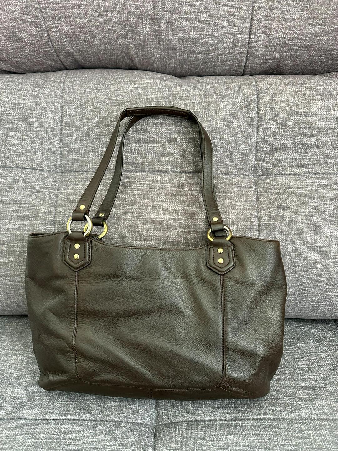 Coach Сумка Coach Campbell Leather Belle Carryall Mahogany, натуральная кожа, оригинал — фото 2