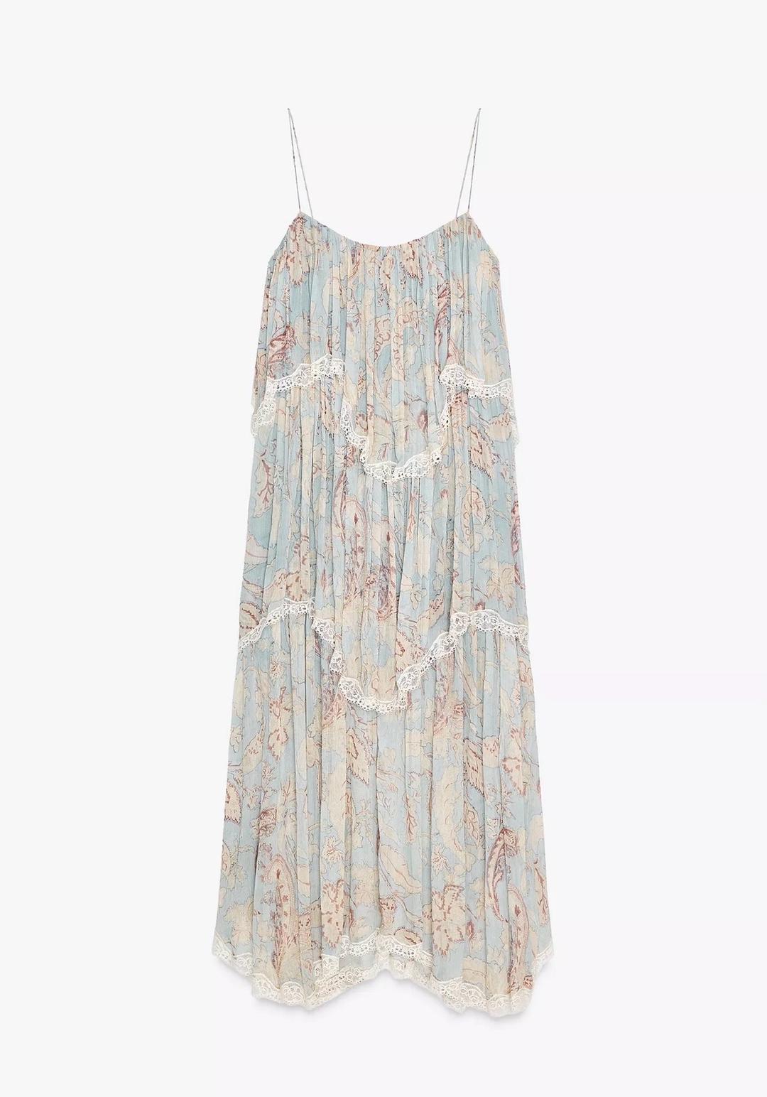 Zara Платье с принтом, воланами и кружевом Zara — фото 2