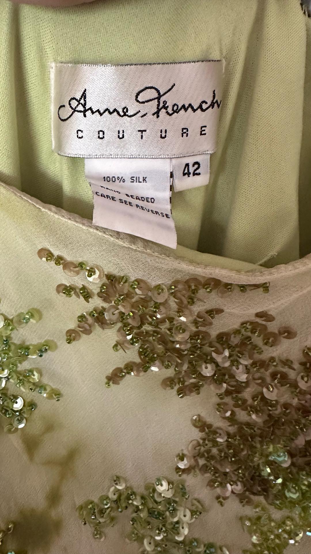 Anne French Винтажное вечернее платье Anne French Couture из 100% шелка — фото 2