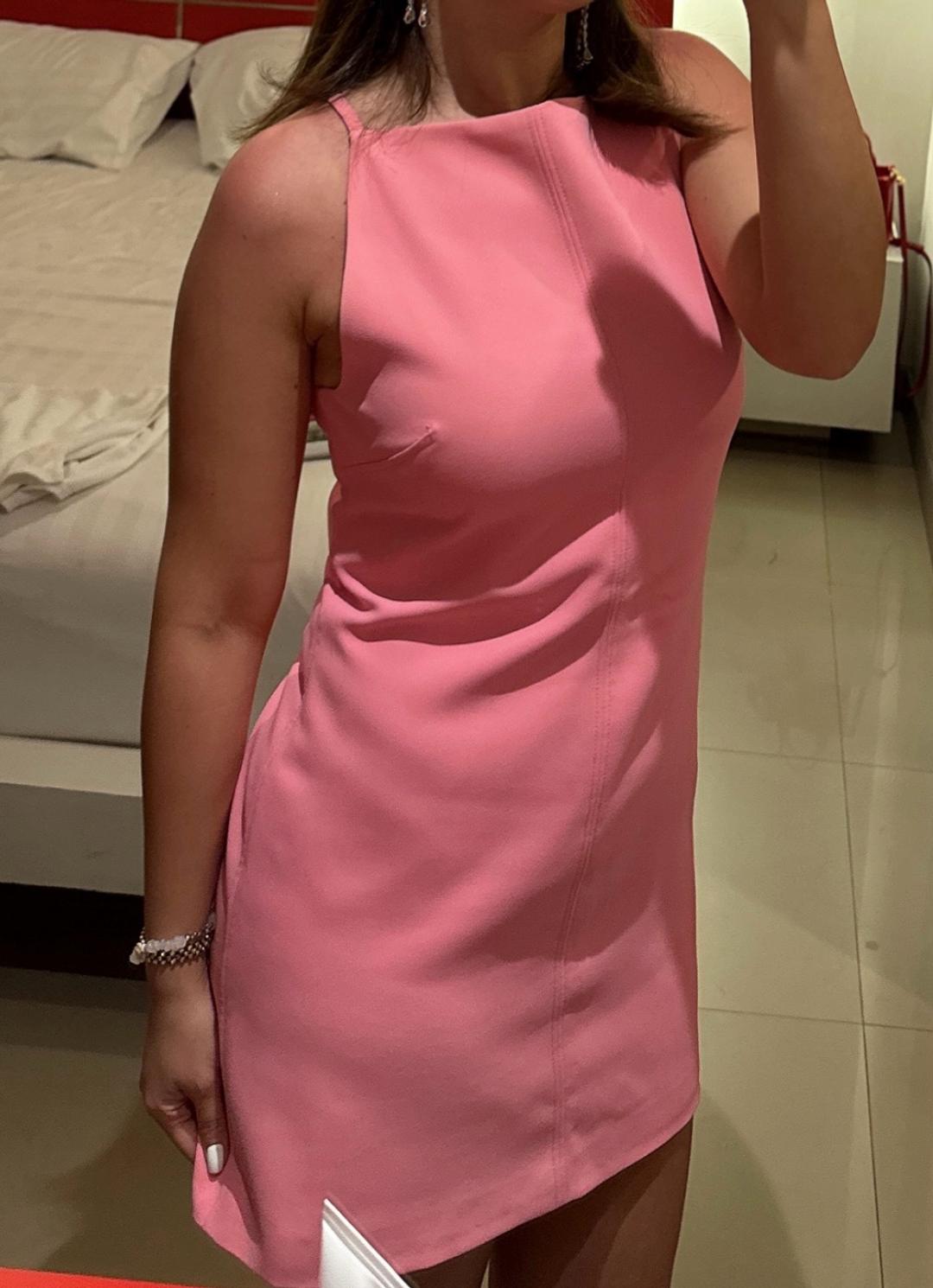 Zara Розовое мини-платье — фото 2