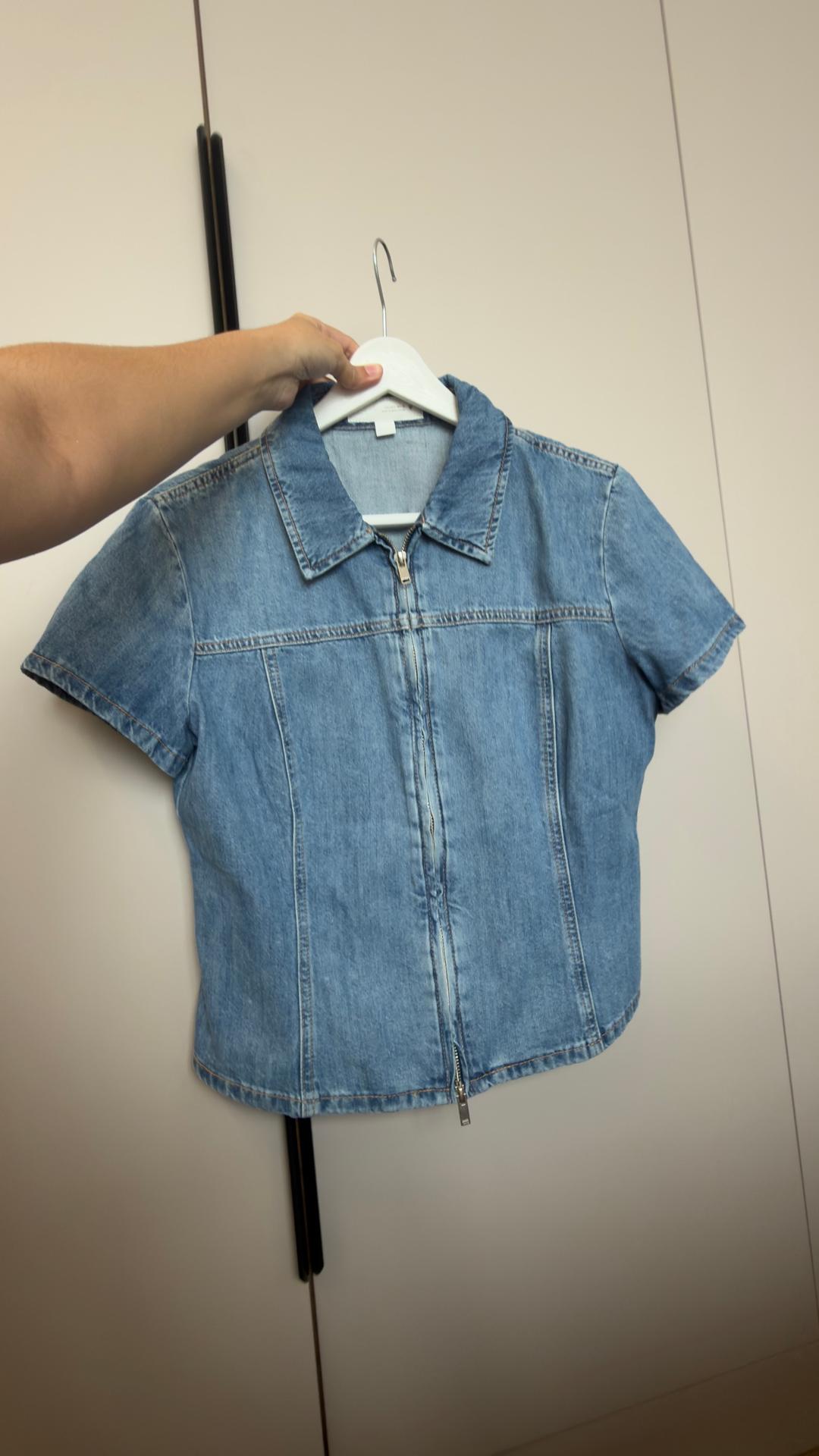Zara Джинсовая рубашка ZARA на молнии — фото 2