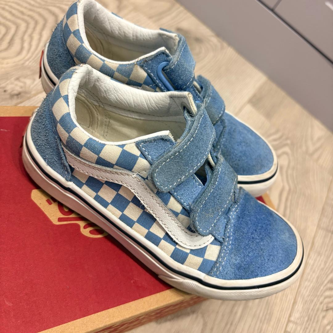 Vans Кроссовки Vans синие в белую клетку — фото 2
