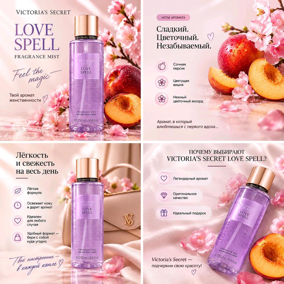 Victoria's Secret Мист для тела и волос Love Spell 250ml — фото 2