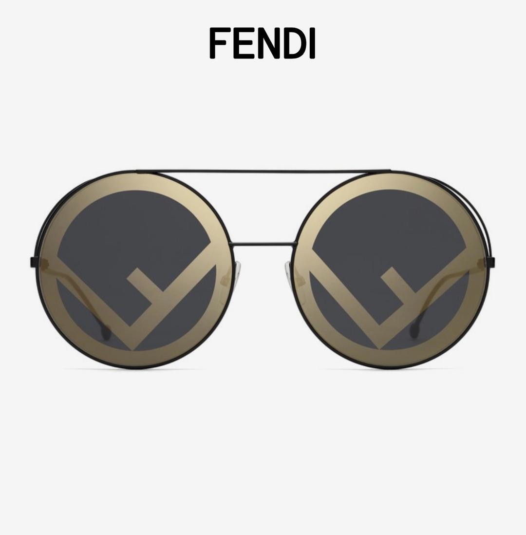 Fendi Круглые очки Fendi с зеркальным лого — фото 2