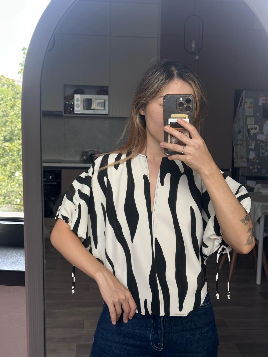 Zara Блуза с принтом зебра Zara — фото 2