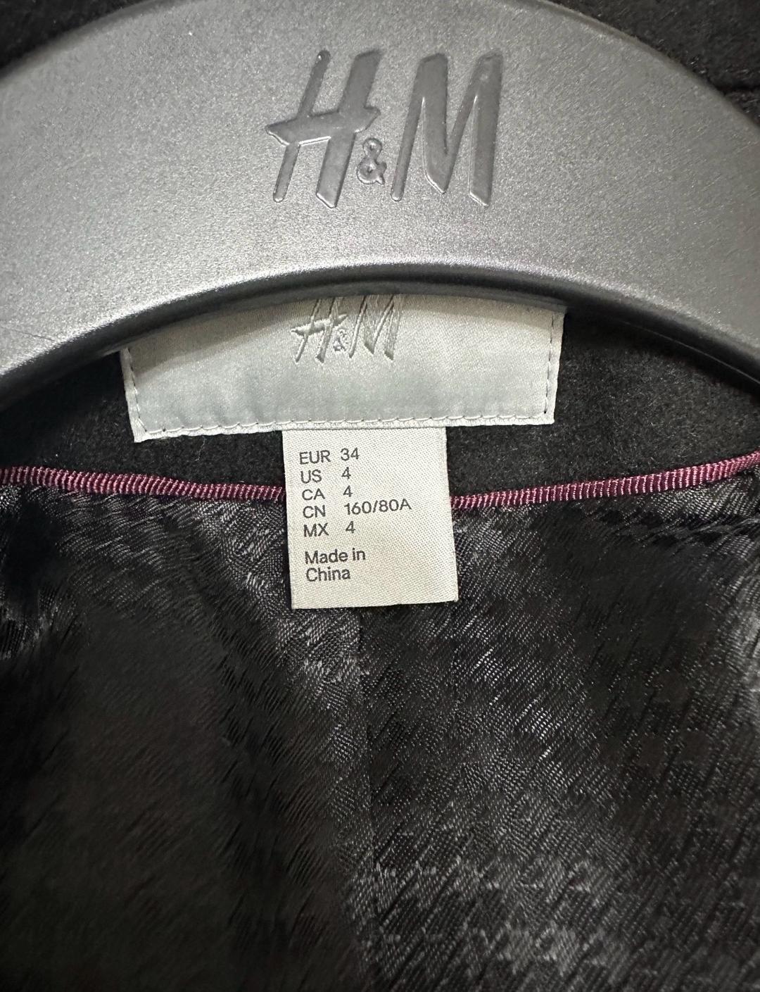H&M Пальто НМ шерсть 64% новое XS — фото 2