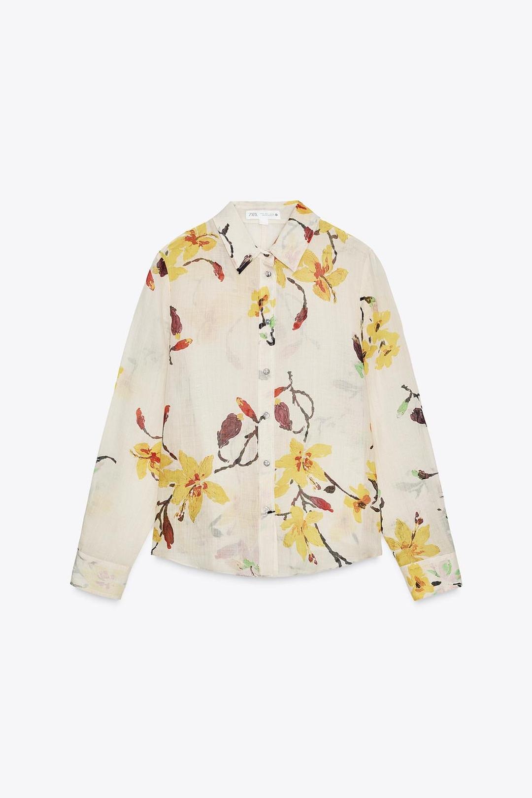 Zara Рубашка из рами — фото 2