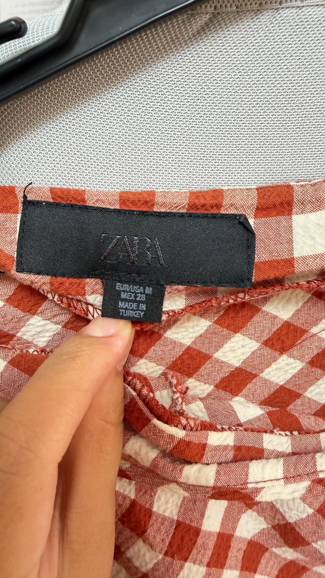 Zara Футболка и юбка  Zara с воротником в клетку — фото 2