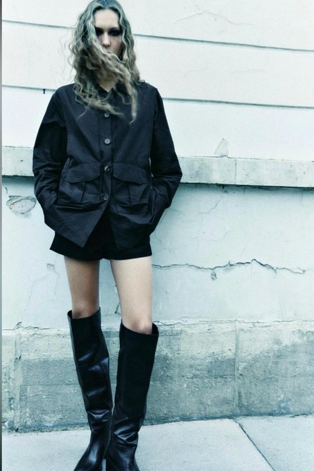 Zara КУРТКА-РУБАШКА СО СБОРКАМИ И КАРМАНАМИ - ZWCOLLECTION — фото 2
