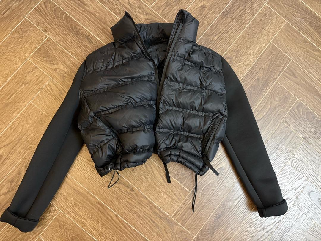 Ayka brand Укороченная комбинированная куртка дутик на кулиске — фото 2