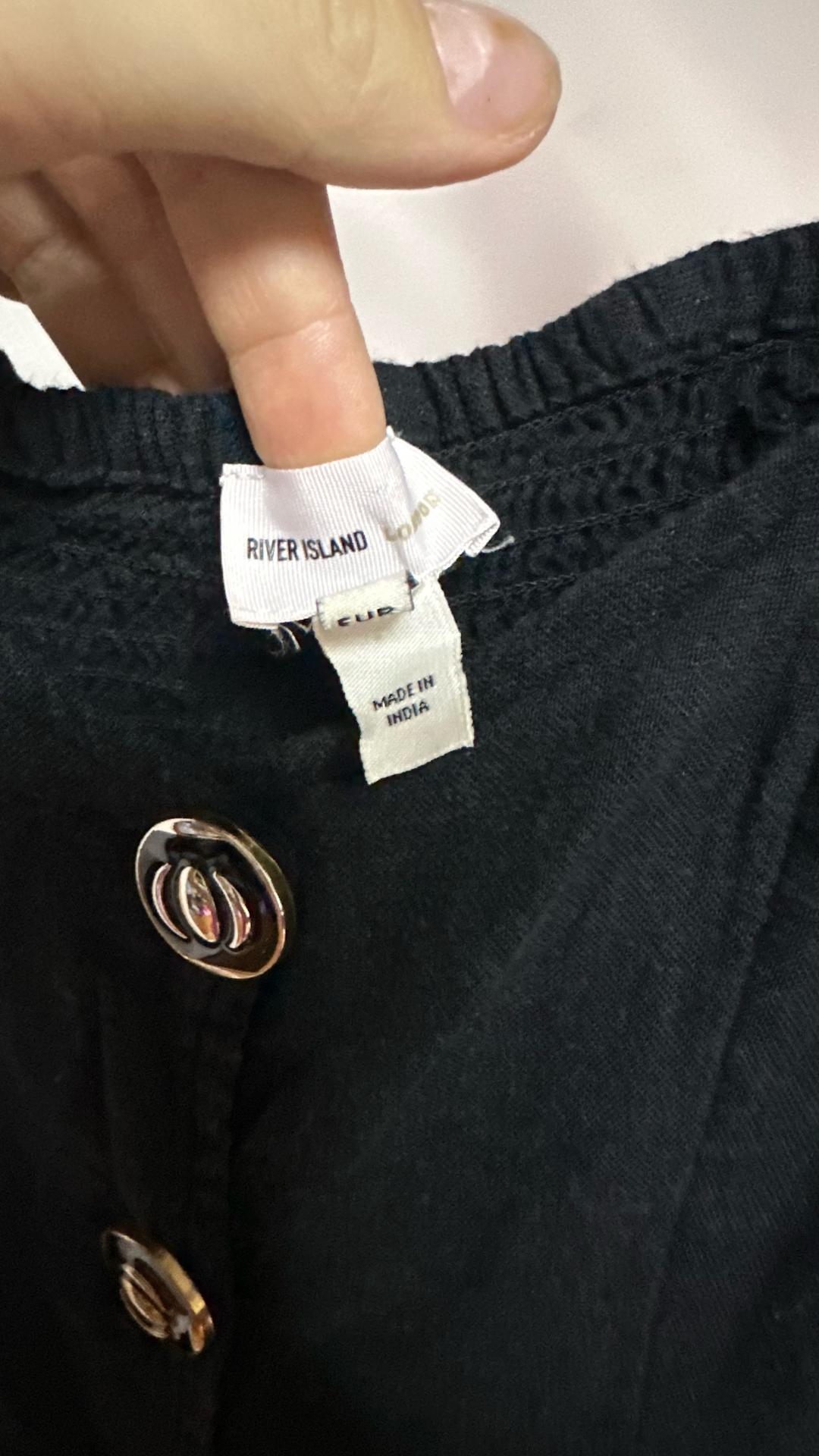 River Island Черный сарафан River Island из смеси вискоза и льна — фото 2