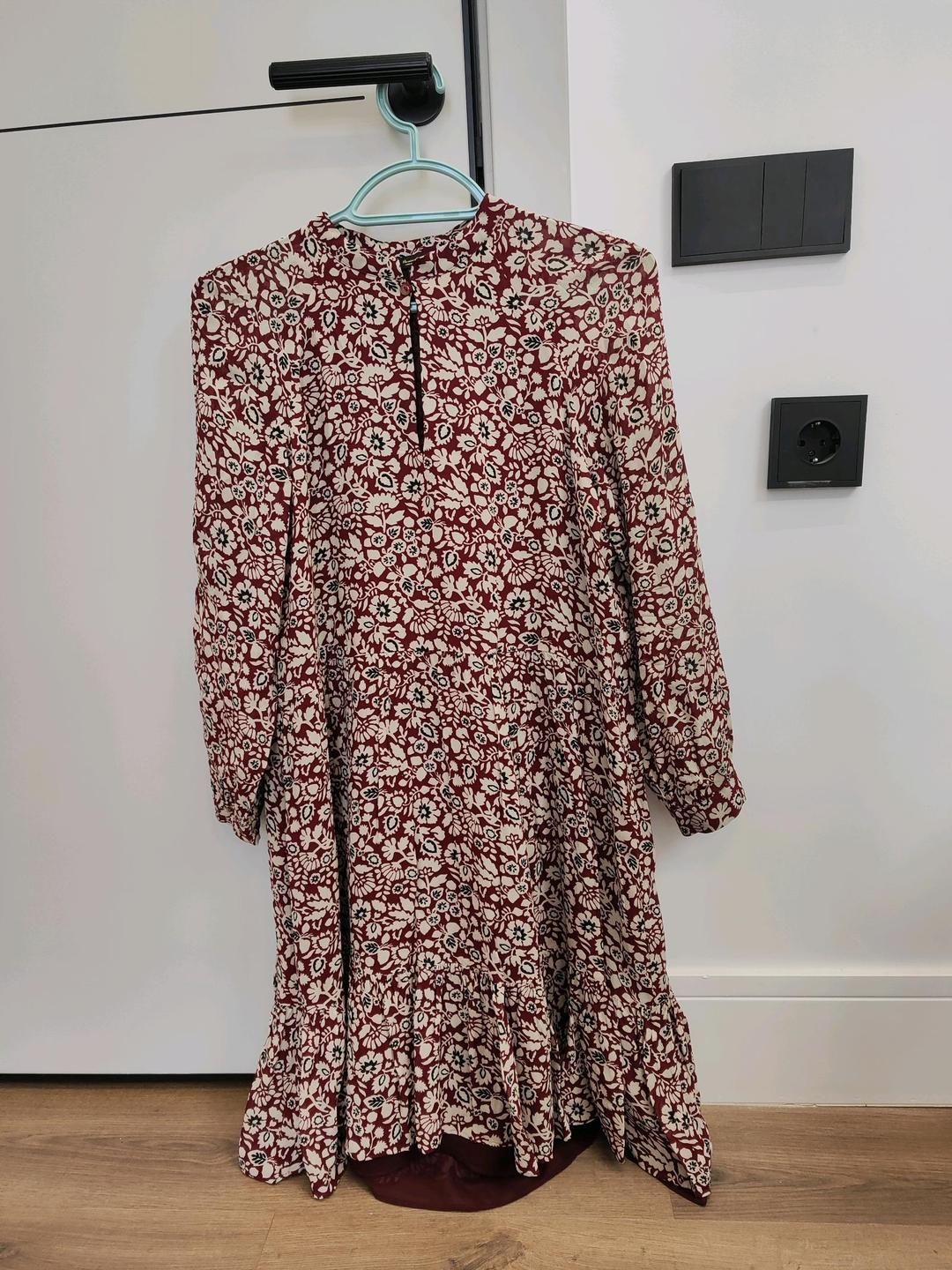 Massimo Dutti Платье Massimo Dutti Цветочное Бордо Мини Оригинал EUR 34 — фото 2