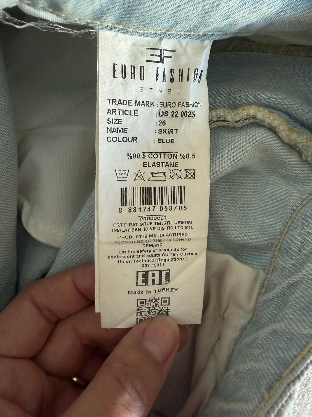 euro fashion Юбка прямая джинсовая — фото 2