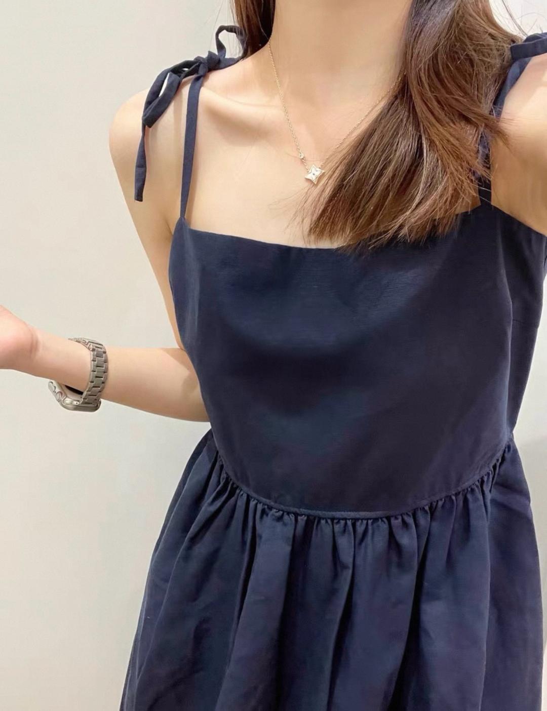 Uniqlo 💙 Новое летнее платье UNIQLO из лиоцелла и льна тёмно-синее 💙 — фото 2