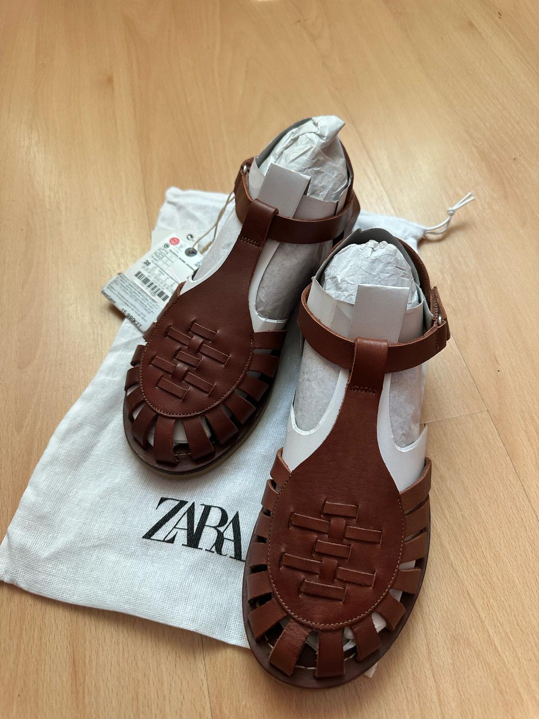 Zara Кожаные сандали Zara — фото 2