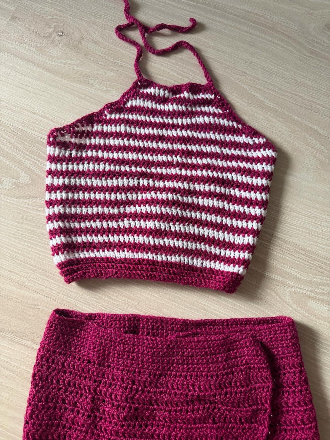 Handmade (ручная работа) Вязанная двойка юбка топ — фото 2