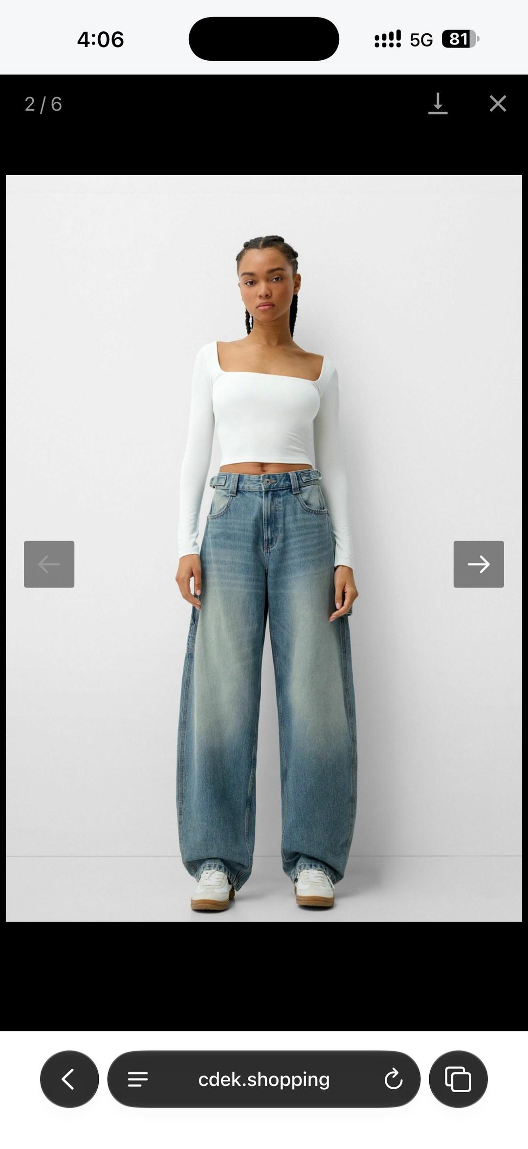 Bershka Широкие джинсы баллоны бершка eur32 — фото 2