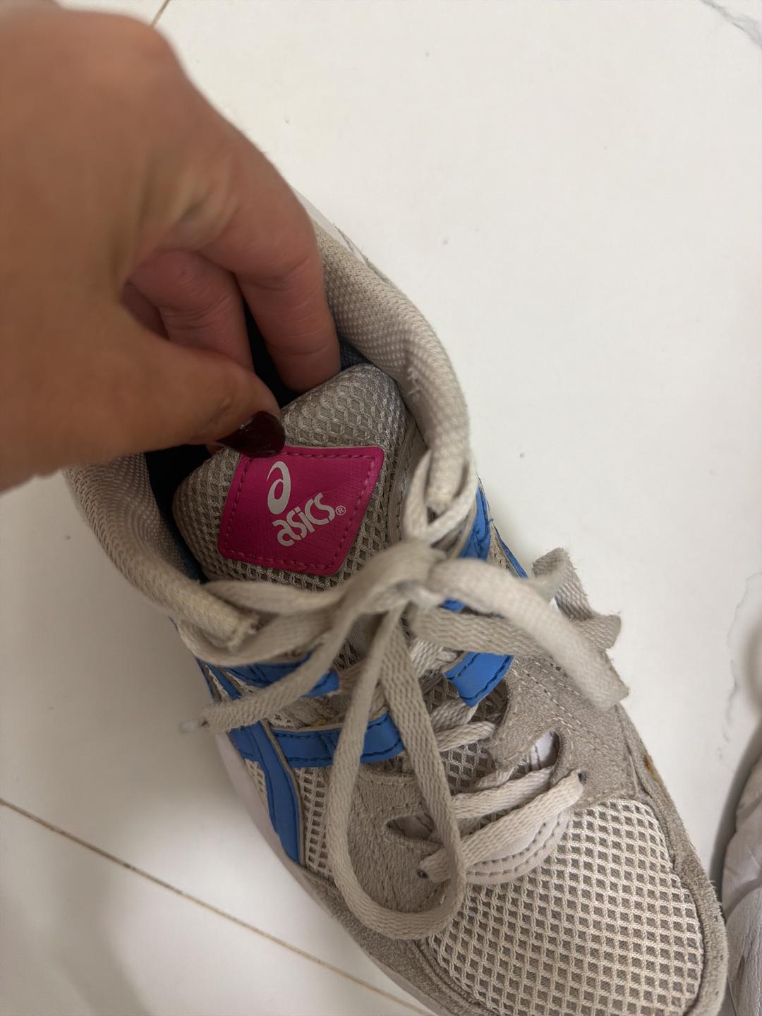 ASICS Кроссовки ASICS оригинал, сетчатые серые с синим акцентом — фото 2