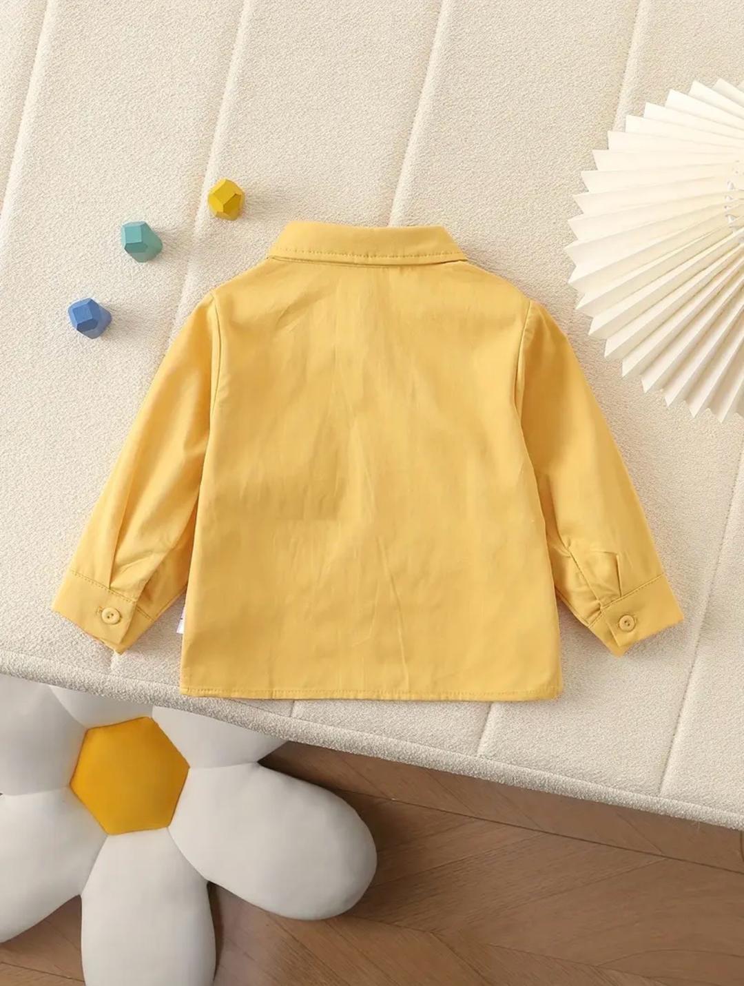 Нет бренда Желтая рубашка для мальчика 4-5 лет — фото 2