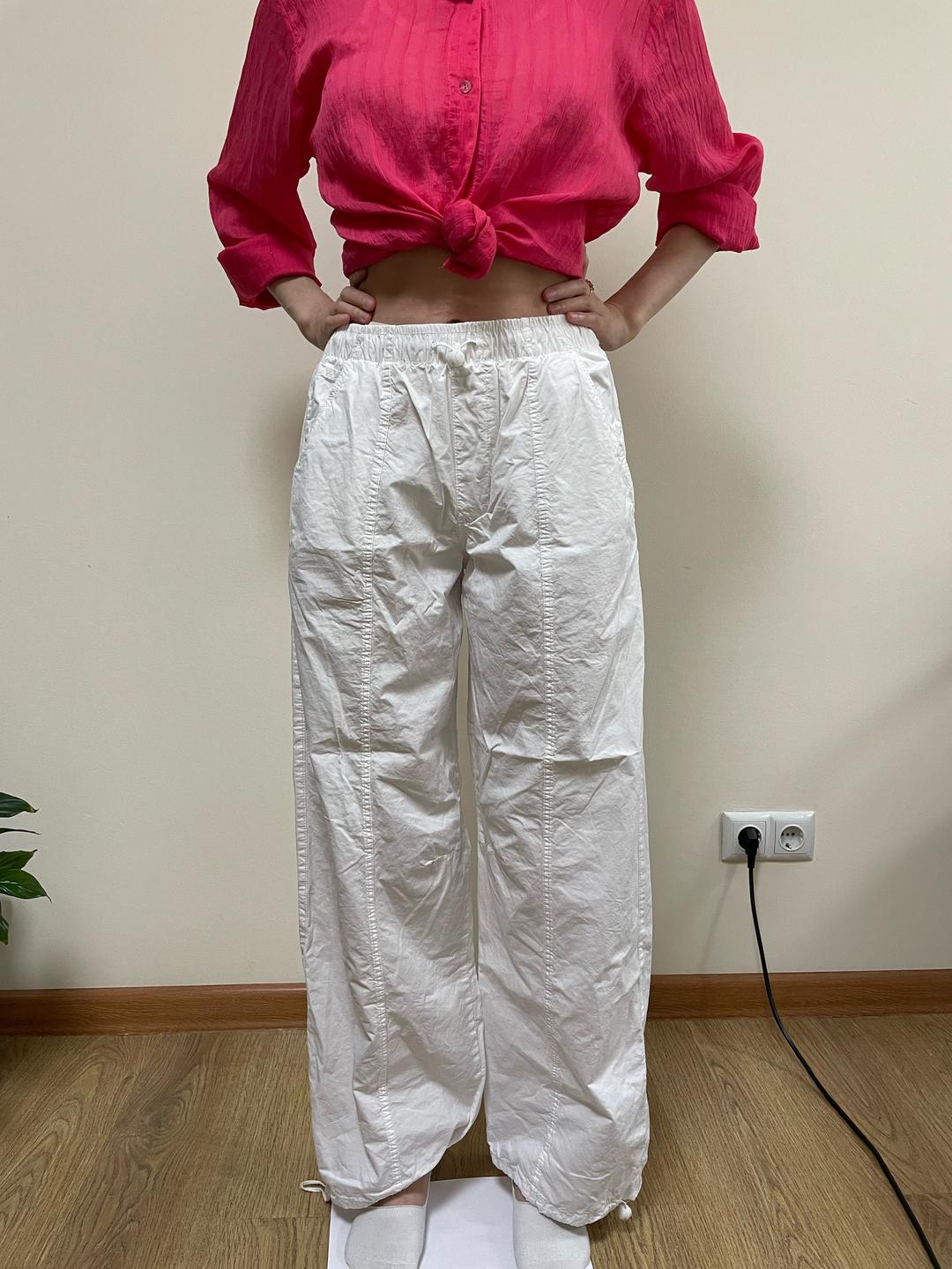 Zara Белые брюки Zara Parachute, XS — фото 2