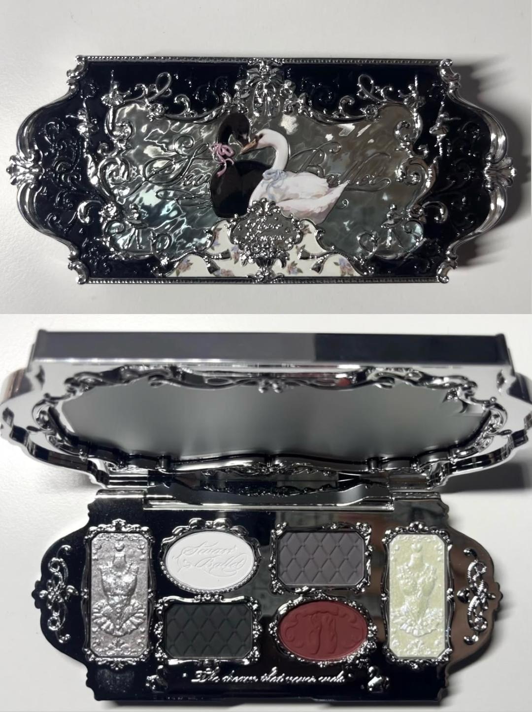 Flower Knows Палетка теней Swan Ballet02 Black Swan Gotic glam🖤🦢✨ — фото 2
